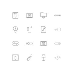 Electrical linear thin icons set. Outlined simple vector icons