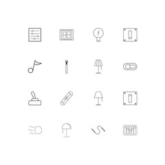 Electrical linear thin icons set. Outlined simple vector icons