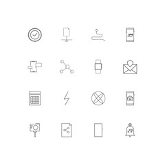 Devices linear thin icons set. Outlined simple vector icons