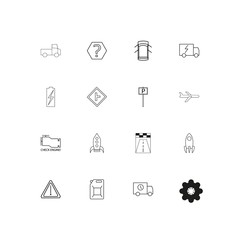 Cars And Transportation linear thin icons set. Outlined simple vector icons