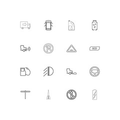 Cars And Transportation linear thin icons set. Outlined simple vector icons