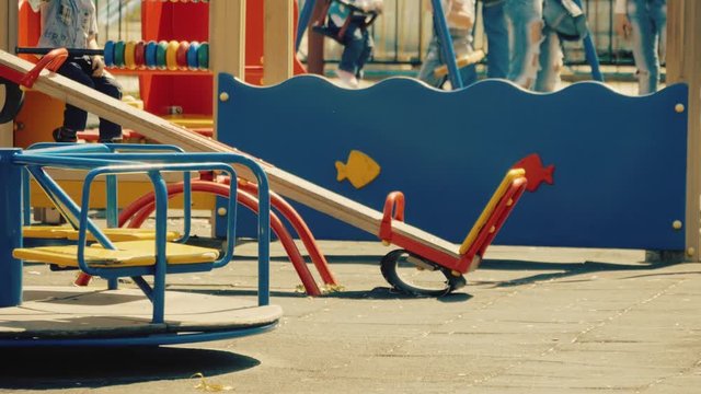 Active children playing on a playground