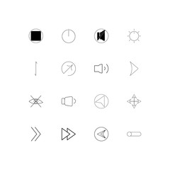 Buttons linear thin icons set. Outlined simple vector icons