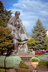 Large Bronze Statue of Saints Cyril and Methodius, Inventors of the Cyrillic Alphabet -Catholic Christian Theologians & Missionaries & Apostles to the Slavs, in Ohrid, FYROM Macedonia