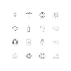 Nature linear thin icons set. Outlined simple vector icons