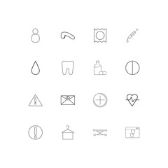 Healthcare And Medical linear thin icons set. Outlined simple vector icons