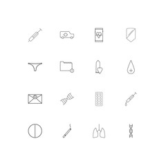 Healthcare And Medical linear thin icons set. Outlined simple vector icons