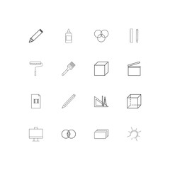 Creative Process And Design linear thin icons set. Outlined simple vector icons