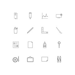 Creative Process And Design linear thin icons set. Outlined simple vector icons