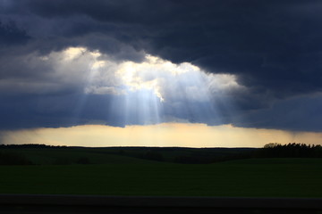 Clouds and sunrays