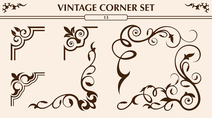 Vintage corner set - obrazy, fototapety, plakaty