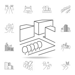 City scape line icon. Element for mobile concept and web apps. Thin line vector icon for website design and development, app development. Premium icon