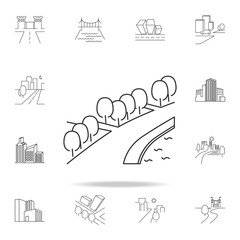 Fototapeta premium City park line icon. Element for mobile concept and web apps. Thin line vector icon for website design and development, app development. Premium icon