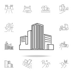 Obraz premium City scape line icon. Element for mobile concept and web apps. Thin line vector icon for website design and development, app development. Premium icon
