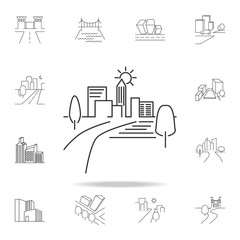 City scape line icon. Element for mobile concept and web apps. Thin line vector icon for website design and development, app development. Premium icon
