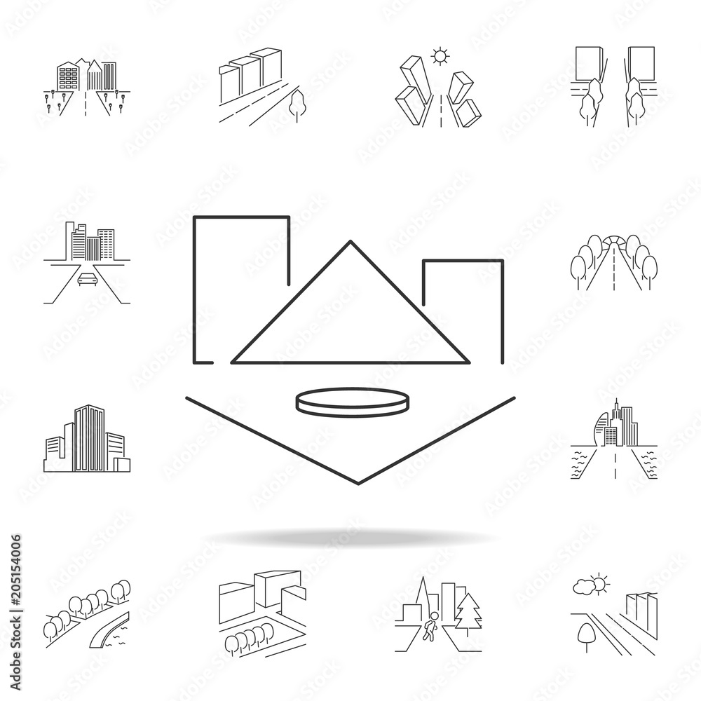 Poster city scape line icon. element for mobile concept and web apps. thin line vector icon for website des