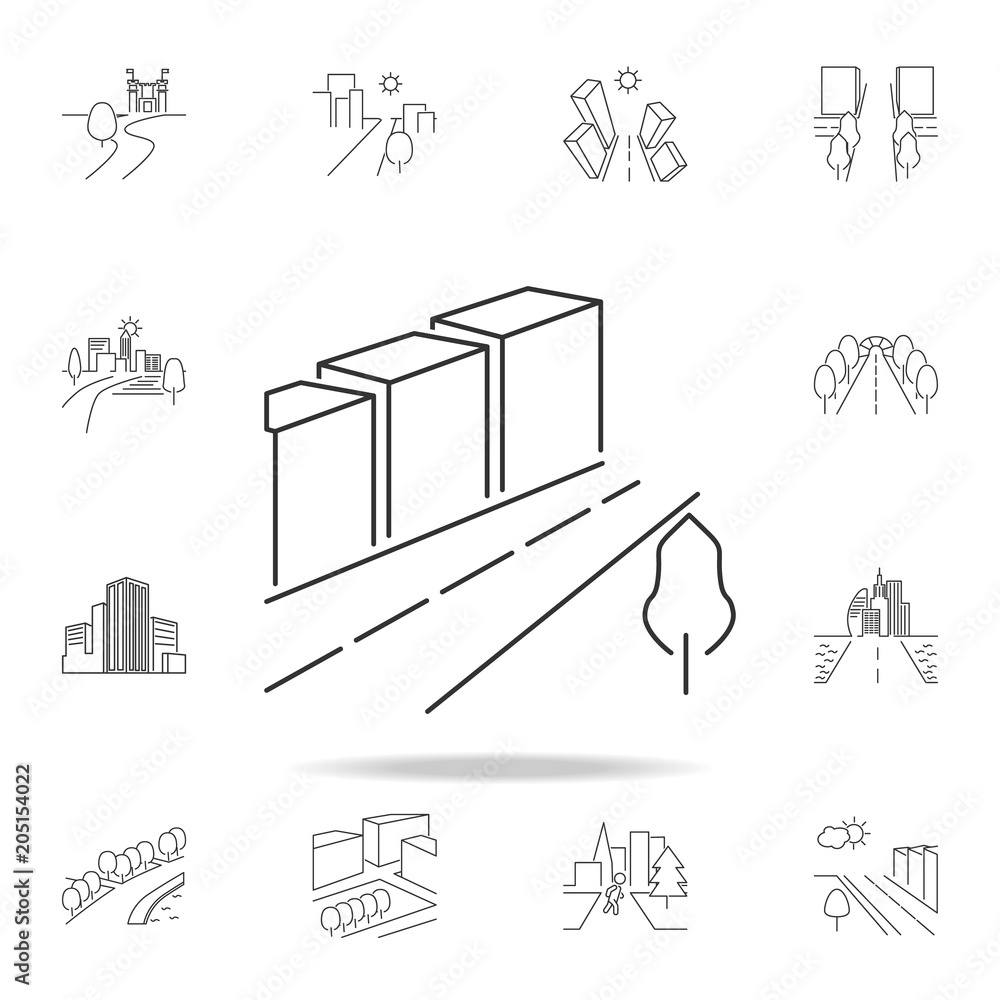 Poster city scape line icon. element for mobile concept and web apps. thin line vector icon for website des