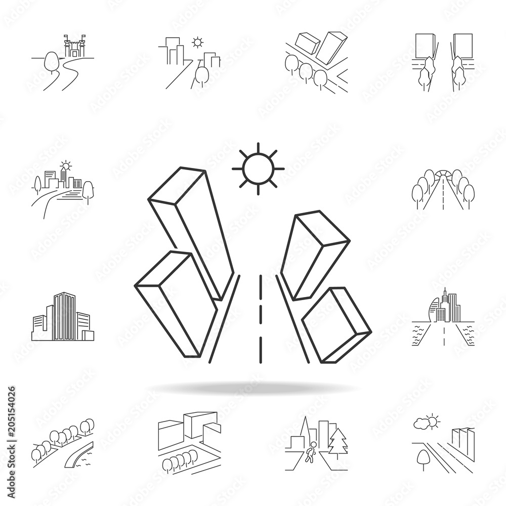Poster city scape line icon. element for mobile concept and web apps. thin line vector icon for website des