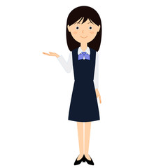 ビジネス制服を着た若い女性のイラスト