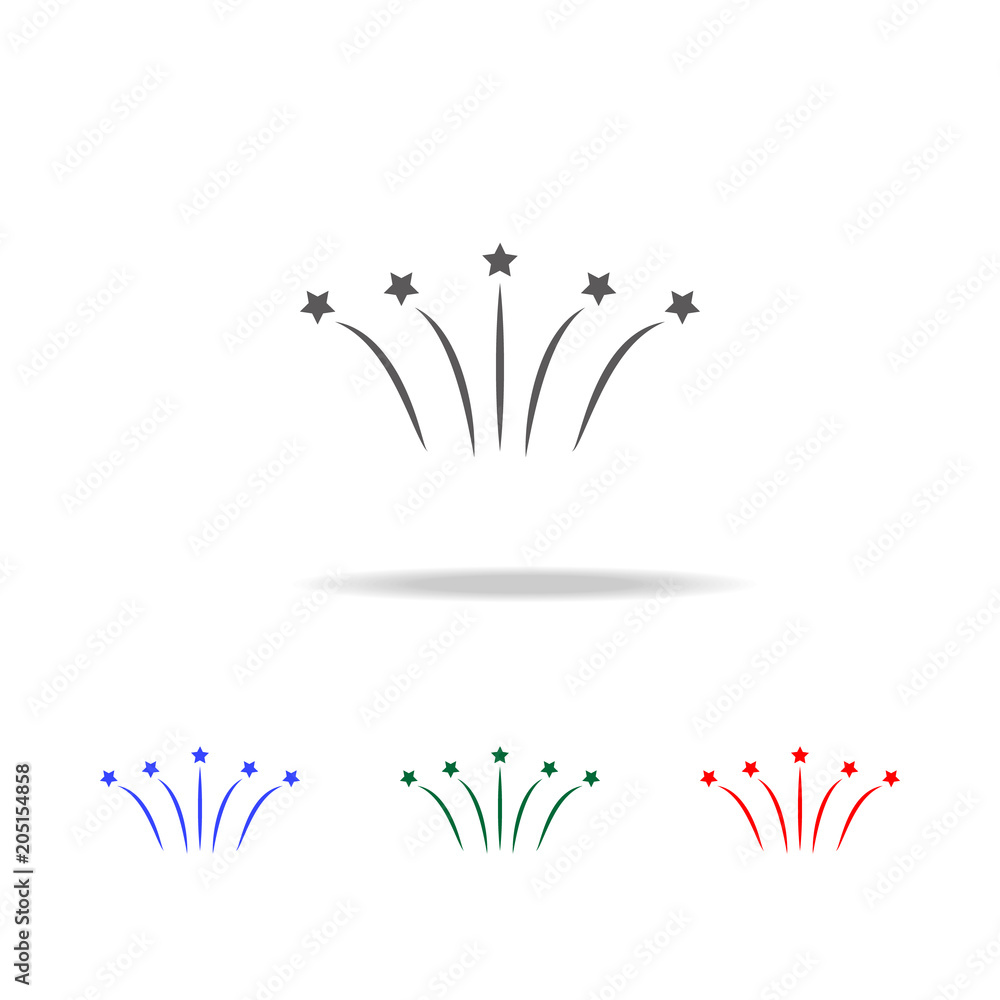Poster flat a firework icon. elements of winter in multi colored icons. premium quality graphic design icon