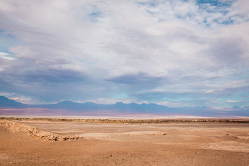 Fototapeta na wymiar Moon Valley in San Pedro Atacama Desert Chile, geological formation