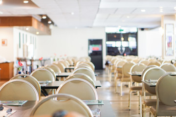 Dining table in restaurant interior