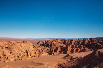 Fototapeta na wymiar Moon Valley in Atacama Desert Chile, San Pedro geological formation