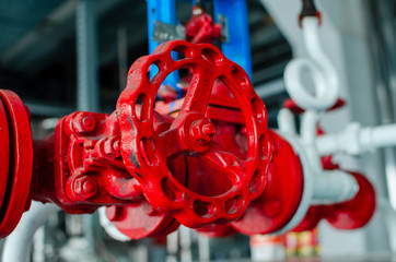 Crane. Hermetic pipeline valve. Valve. Red. Water shutoff valve. texture