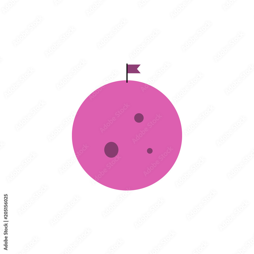 Aufkleber flag on the moon colored icon. element of web icon for mobile concept and web apps. colored isolated