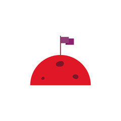 flag on the moon colored icon. Element of web icon for mobile concept and web apps. Colored isolated flag on the moon icon can be used for web and mobile. Premium icon