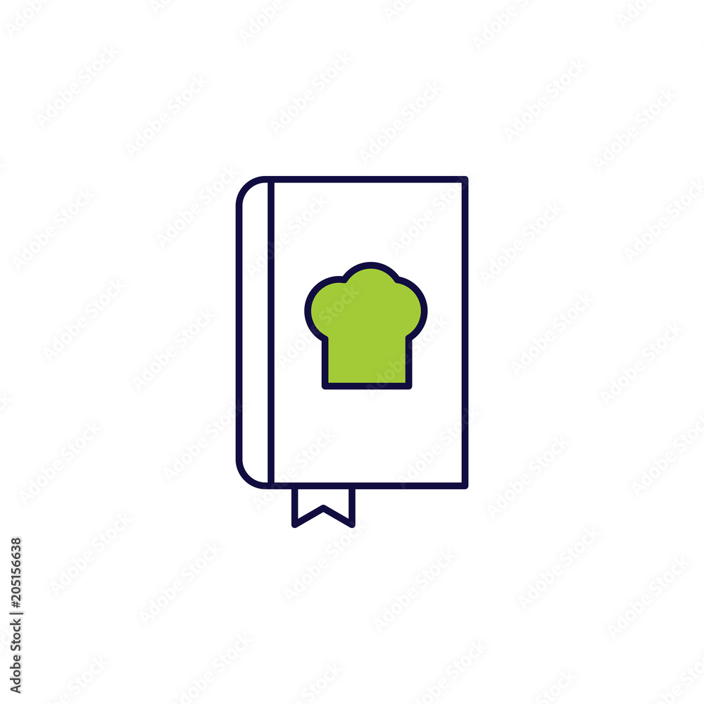 Aufkleber book of recipes icon. element of simple colored web icon for mobile concept and web apps. isolated b