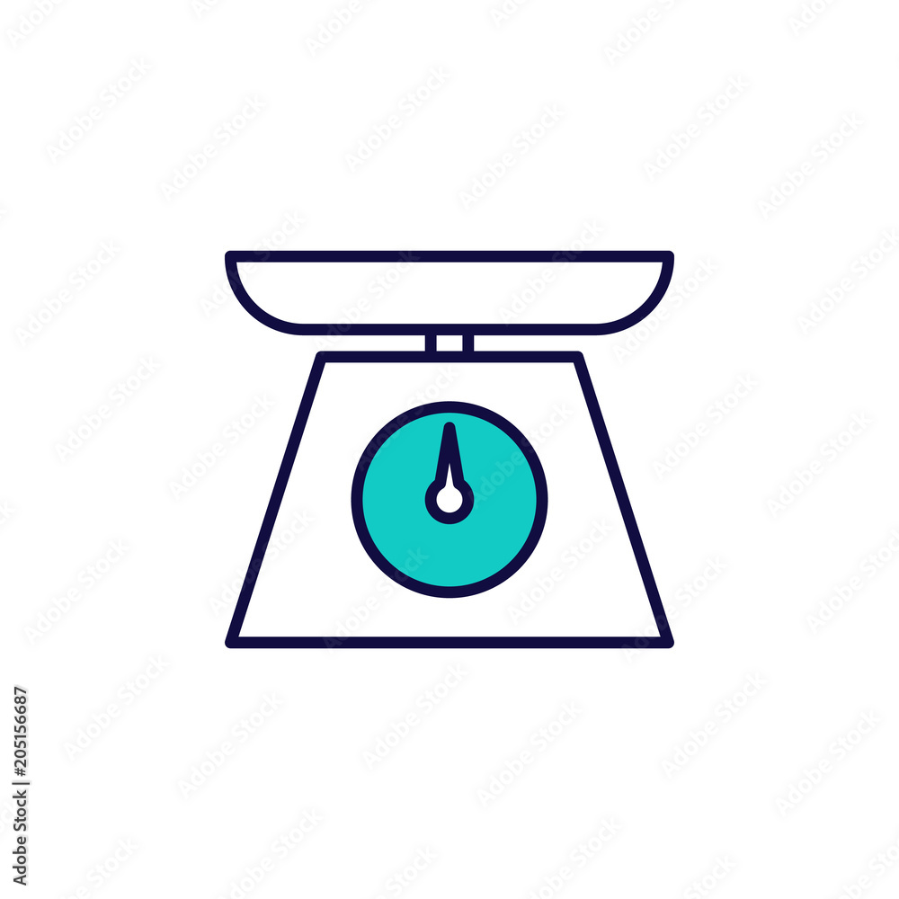 Poster kitchen scale icon. element of simple colored web icon for mobile concept and web apps. isolated kit
