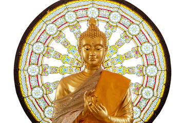 The beautiful of the golden Buddha. The used as amulets of Buddhism religion most respected people in Asia, Thailand.