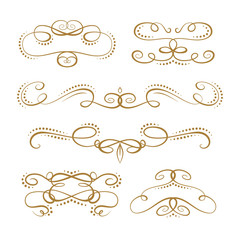 Vector calligraphy elements set.
