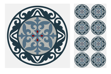 Obraz premium vintage tiles patterns antique seamless design in Vector illustratio