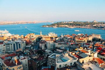 Obraz premium Istanbul city view from Galata tower in Turkey