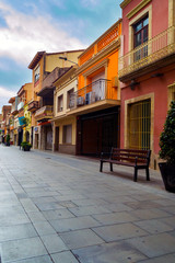 Fototapeta na wymiar Old cozy street in Spain. Architecture and landmark of Spain