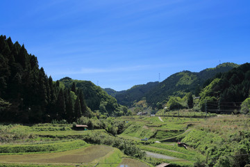 Fototapeta na wymiar Typical lural landscape in Japan called Satoyama