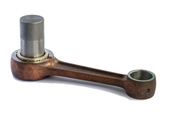 detail for the repair of a machine, a product made of metal, a spare part of Motorcycle on a white background
