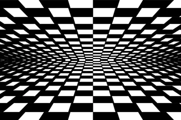 Geometric background with checkered texture - Abstract illusion © muratart