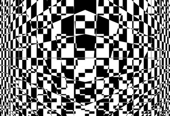 Geometric background with checkered texture - Abstract illusion