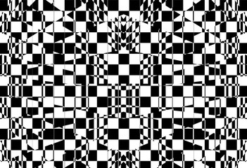 Geometric background with checkered texture - Abstract illusion