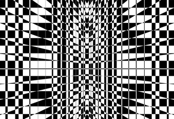 Geometric background with checkered texture - Abstract illusion
