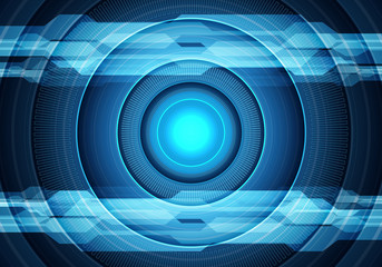 Abstract blue circle futuristic technology energy design vector background illustration.