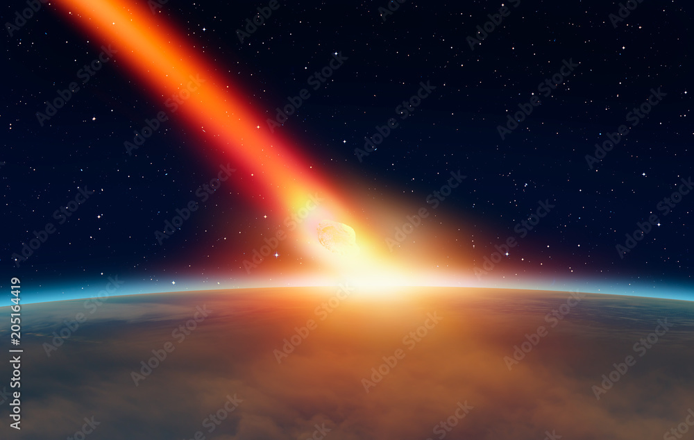 Poster attack of the asteroid on the earth 