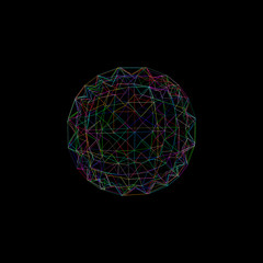 3d framework sphere from lines. Technology style. Vector outline illustration.