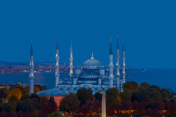 Obraz premium The Blue Mosque, (Sultanahmet), Istanbul, Turkey.
