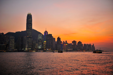 Hong Kong Cityscape at Sunset