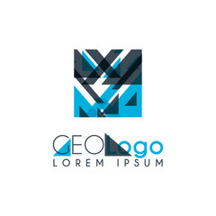 geometric logo with light blue and gray stacked for design 1.7