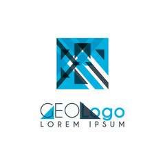 geometric logo with light blue and gray stacked for design 1.9